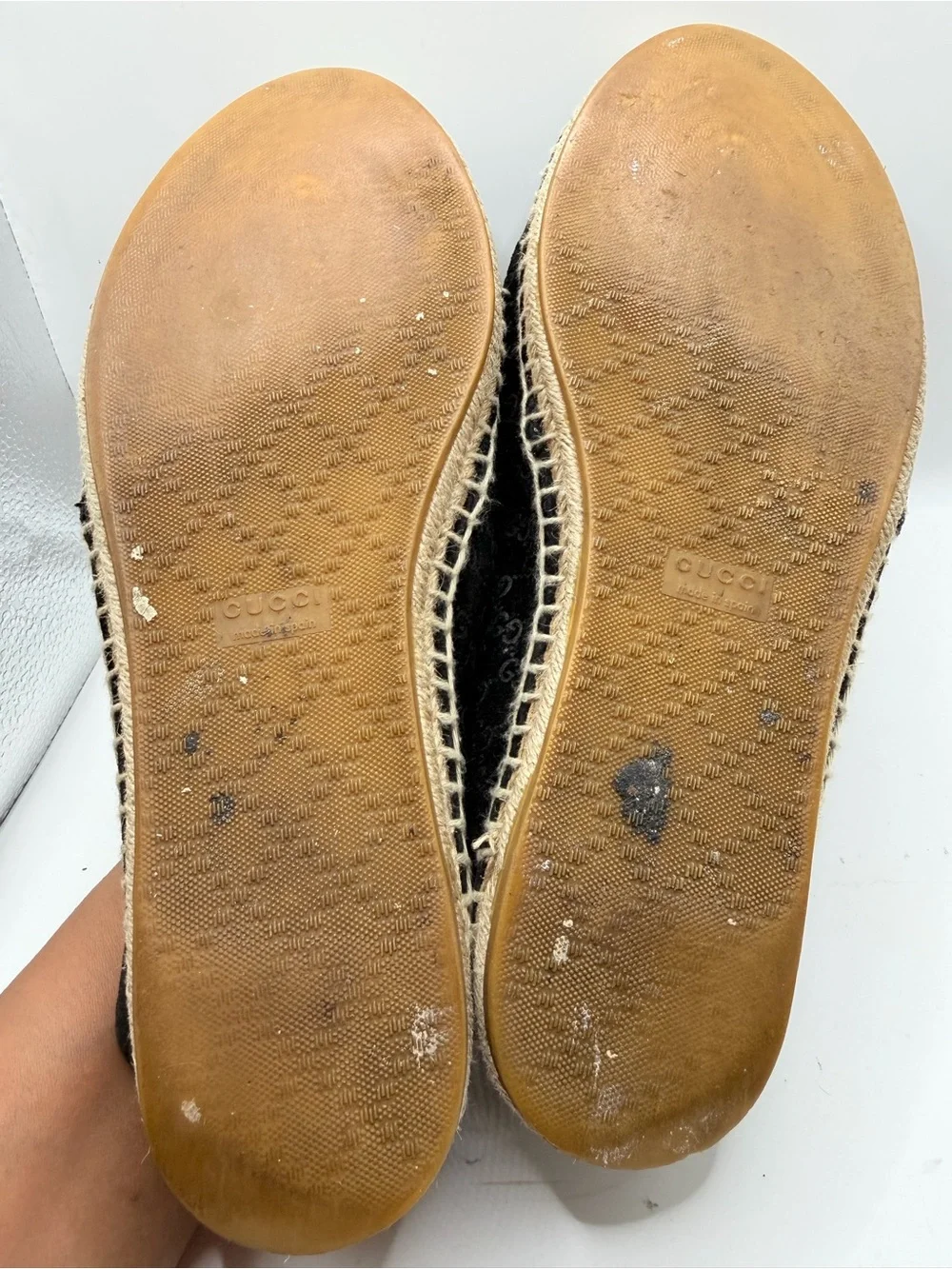 Gucci Black Suede GG Monogram Espadrilles